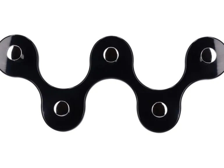 Siro Hakenleiste 01047 Kunststoff Schwarz Chrom Länge 248 mm 5 Haken