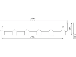 Siro Hakenleiste 1603 Metall Chrom Glänzend Länge 240 mm 6 Haken