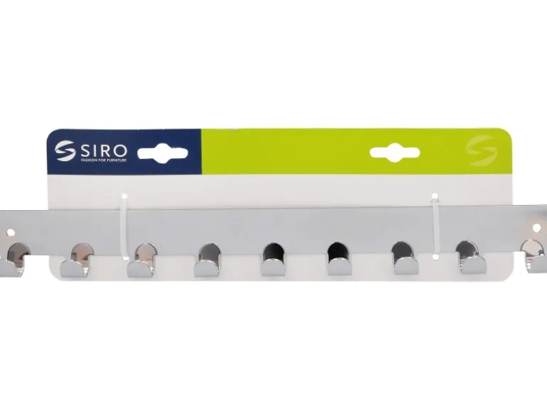 Siro Hakenleiste 1603 Metall Chrom Glänzend Länge 366 mm 9 Haken