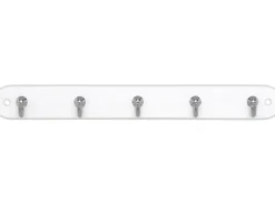 Siro Schlüsselleiste 749 Holz Buche Weiß Chrom Länge 300 mm 5 Haken FSC®