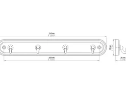Siro Schlüsselleiste 0464 Kunststoff Weiß Länge 240 mm