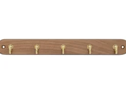 Siro Schlüsselleiste 749 Metall Eiche Messing Länge 300 mm 5 Haken FSC®