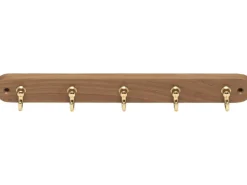 Siro Schlüsselleiste 749 Metall Eiche Messing Länge 300 mm 5 Haken FSC®
