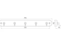 Siro Schlüsselleiste 749 Metall Eiche Messing Länge 300 mm 5 Haken FSC®