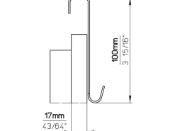 Siro Türgarderobe 1977 Metall Uni Schwarz Matt Länge 375 mm 6 Haken