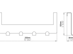 Siro Türgarderobe 1977 Metall Nickel Matt Länge 255 mm 4 Haken