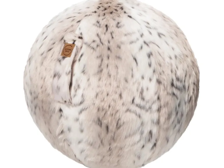 Sitting Ball Hocker Skins Schneeluchs 150 l Weiß Fellimitat-Muster