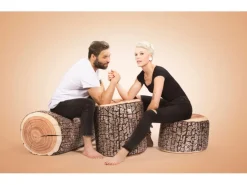 Sitting Point Hocker Wood 60 l Natur Holzoptik-Muster