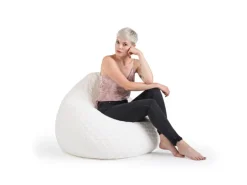 Sitting Point Sitzsack BeanBag Fluffy 220 l Weiß Herz-Muster