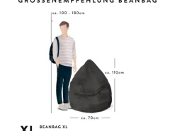 Sitting Point Sitzsack BeanBag Fluffy 220 l Weiß Herz-Muster