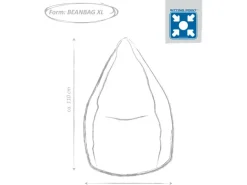 Sitting Point Sitzsack BeanBag Fluffy 220 l Weiß Herz-Muster