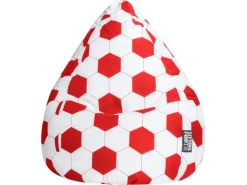 Sitting Point Sitzsack BeanBag Fankurve 220 l Rot-Weiß Fußball-Muster