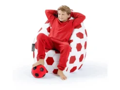 Sitting Point Sitzsack BeanBag Fankurve 220 l Rot-Weiß Fußball-Muster