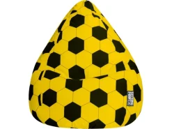 Sitting Point Sitzsack BeanBag Fankurve 220 l Gelb-Schwarz Fußball-Muster