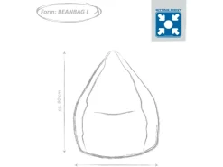 Sitting Point Sitzsack BeanBag Fluffy 120 l Rose Herz-Muster