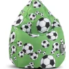 Sitting Point Sitzsack BeanBag Kicker 120 l Grün Fußball-Muster