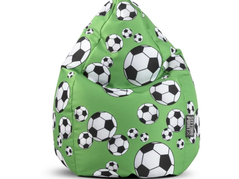 Sitting Point Sitzsack BeanBag Kicker 120 l Grün Fußball-Muster
