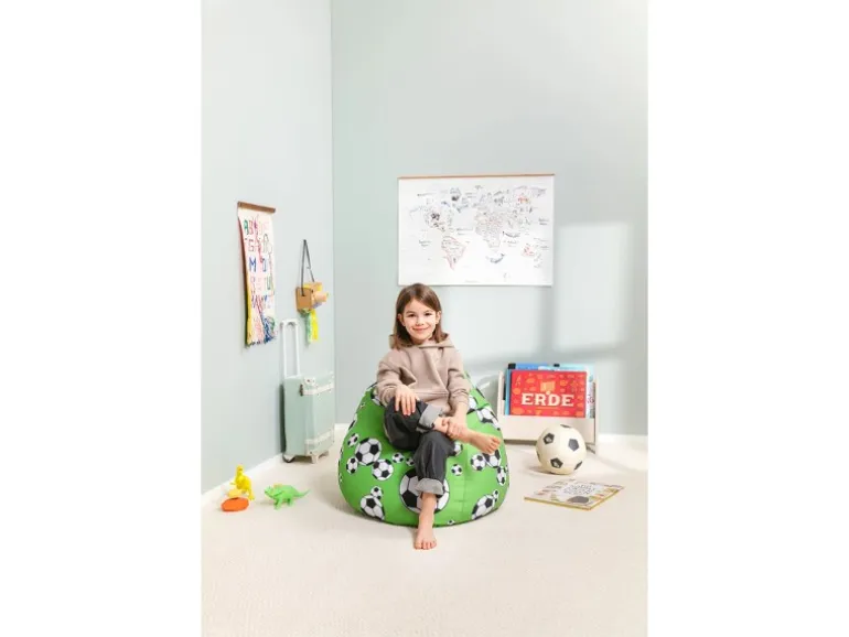 Sitting Point Sitzsack BeanBag Kicker 120 l Grün Fußball-Muster