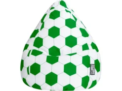 Sitting Point Sitzsack BeanBag Fankurve 220 l Grün-Weiß Fußball-Muster
