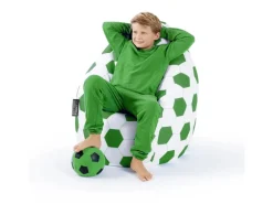 Sitting Point Sitzsack BeanBag Fankurve 220 l Grün-Weiß Fußball-Muster