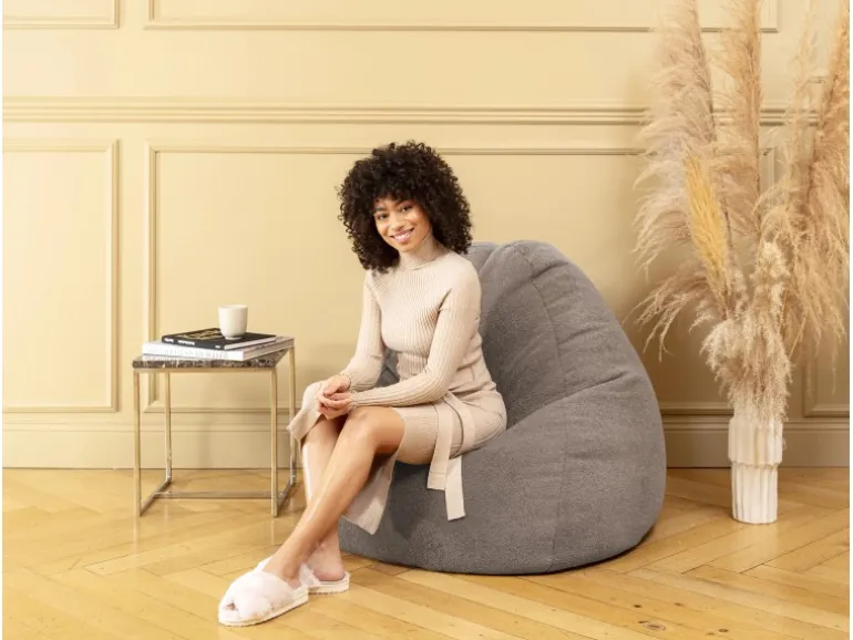 Sitting Point Sitzsack BeanBag Woolly 220 l Natur
