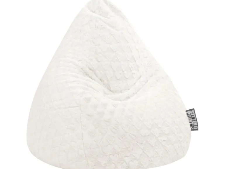 Sitting Point Sitzsack BeanBag Fluffy 120 l Weiß Herz-Muster
