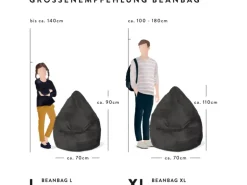 Sitting Point Sitzsack BeanBag Fluffy 120 l Weiß Herz-Muster