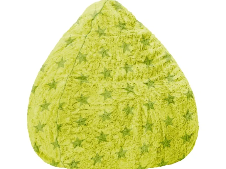 Sitting Point Sitzsack BeanBag Fluffy 220 l Grün Sternen-Muster