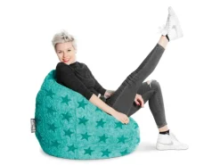 Sitting Point Sitzsack BeanBag Fluffy 220 l Türkis Sternen-Muster