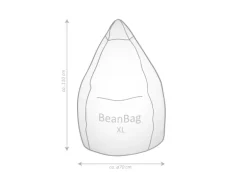 Sitting Point Sitzsack BeanBag Fankurve 220 l Blau-Weiß Fußball-Muster