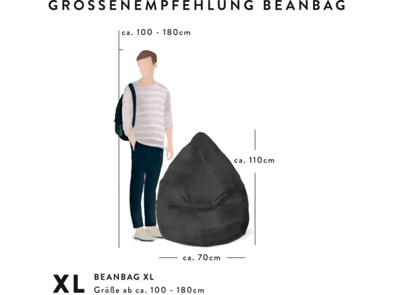 Sitting Point Sitzsack BeanBag Fankurve 220 l Blau-Weiß Fußball-Muster