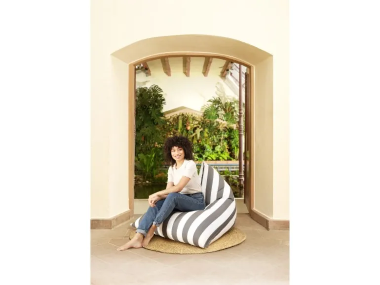 Sitting Point Sitzsack Calypso Santorin 300 l Anthrazit Streifen-Muster