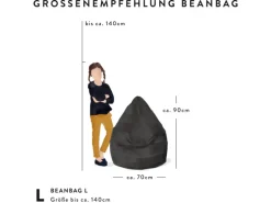 Sitting Point Sitzsack Fluffy 120 l Grau Herz-Muster