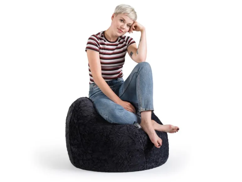 Sitting Point Sitzsack Fluffy 220 l Schwarz