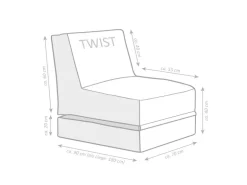 Sitting Point Sitzsack Twist Scuba 300 l Grau