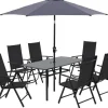 Sitzgruppe Townsville 8-tlg. Aluminium Anthrazit