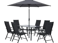 Sitzgruppe Townsville 8-tlg. Aluminium Anthrazit
