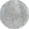 Sitzkissen Lambskin Rund Kunstfell Hellgrau 40 cm x 40 cm