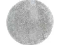 Sitzkissen Lambskin Rund Kunstfell Hellgrau 40 cm x 40 cm