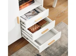 SoBuy Aktenschrank Druckertisch mit 3 Schubladen und 1 Tür Sideboard für Büro ASK07-WN