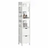 SoBuy Badezimmerschrank Hochschrank mit 2 Körben Badregal 30x144x30cm Weiß FRG126-W