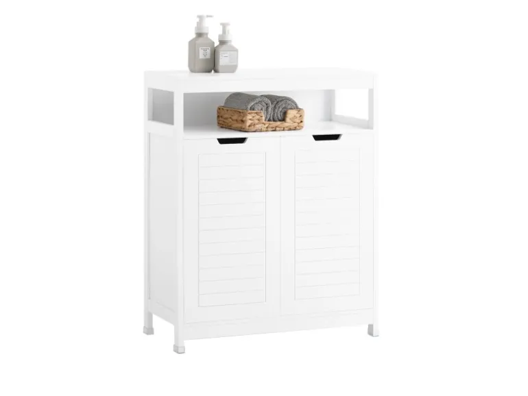 SoBuy Badkommode Kommode Sideboard Flurschrank Badezimmerschrank Weiß BZR121-W