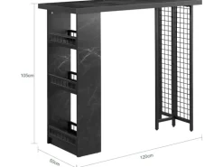 SoBuy Bartisch Balkontisch Küchentisch Bistrotisch Stehtisch Schwarz FWT100-SCH
