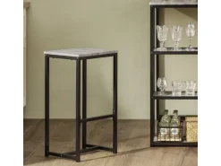 SoBuy Bartisch mit 2 Barhockern Holz Metall Natur Schwarz OGT43-F