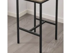 SoBuy Bartisch Set mit 2 Barhockern Holz Metall Natur Schwarz OGT03-N