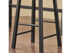 SoBuy Bartisch Set 5-teilig Essgruppe Esstisch mit 4 Hockern Braun-Schwarz OGT22-SCH