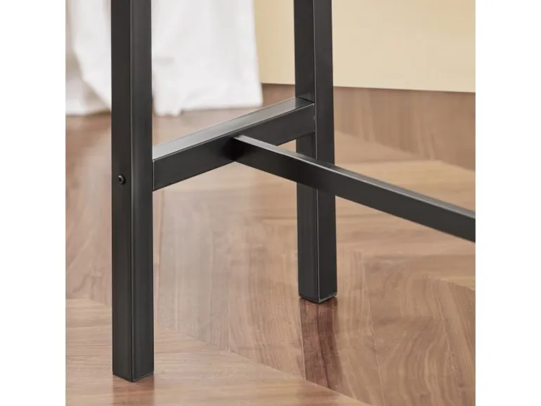 SoBuy Bartisch Set 5-teilig Essgruppe Esstisch mit 4 Hockern Braun-Schwarz OGT22-SCH