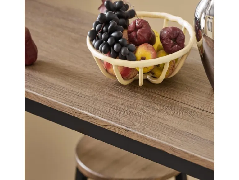 SoBuy Bartisch Set 5-teilig Essgruppe Esstisch mit 4 Hockern Braun-Schwarz OGT22-SCH
