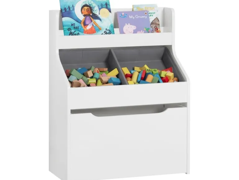 SoBuy Bücherregal für Kinder Kinderregal mit 2 Boxen Aufbewahrungsregal KMB71-W