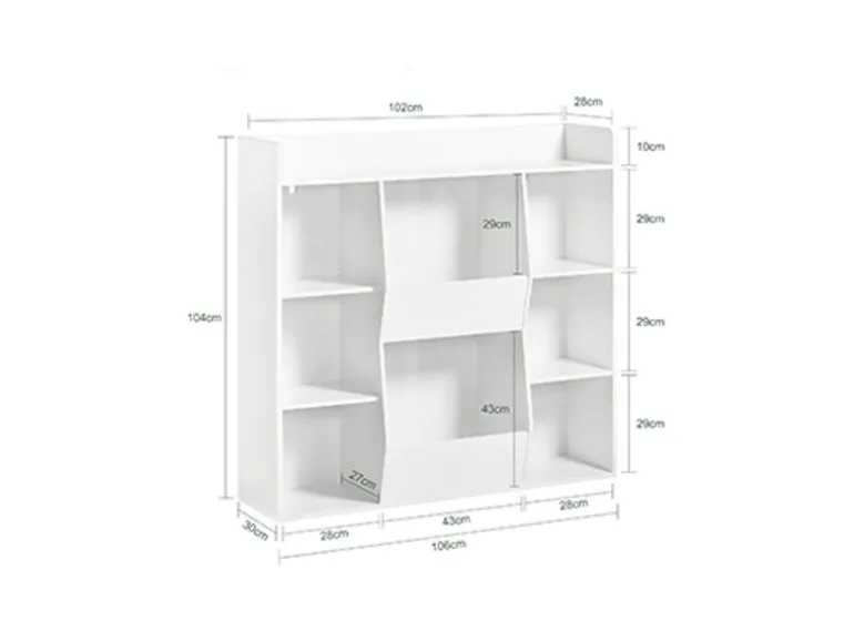 SoBuy Bücherregal für Kinder Kinderregal Aufbewahrungsregal Standregal KMB55-W